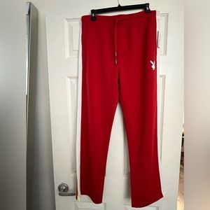 Red Playboy Medium sweatpants by PacSun